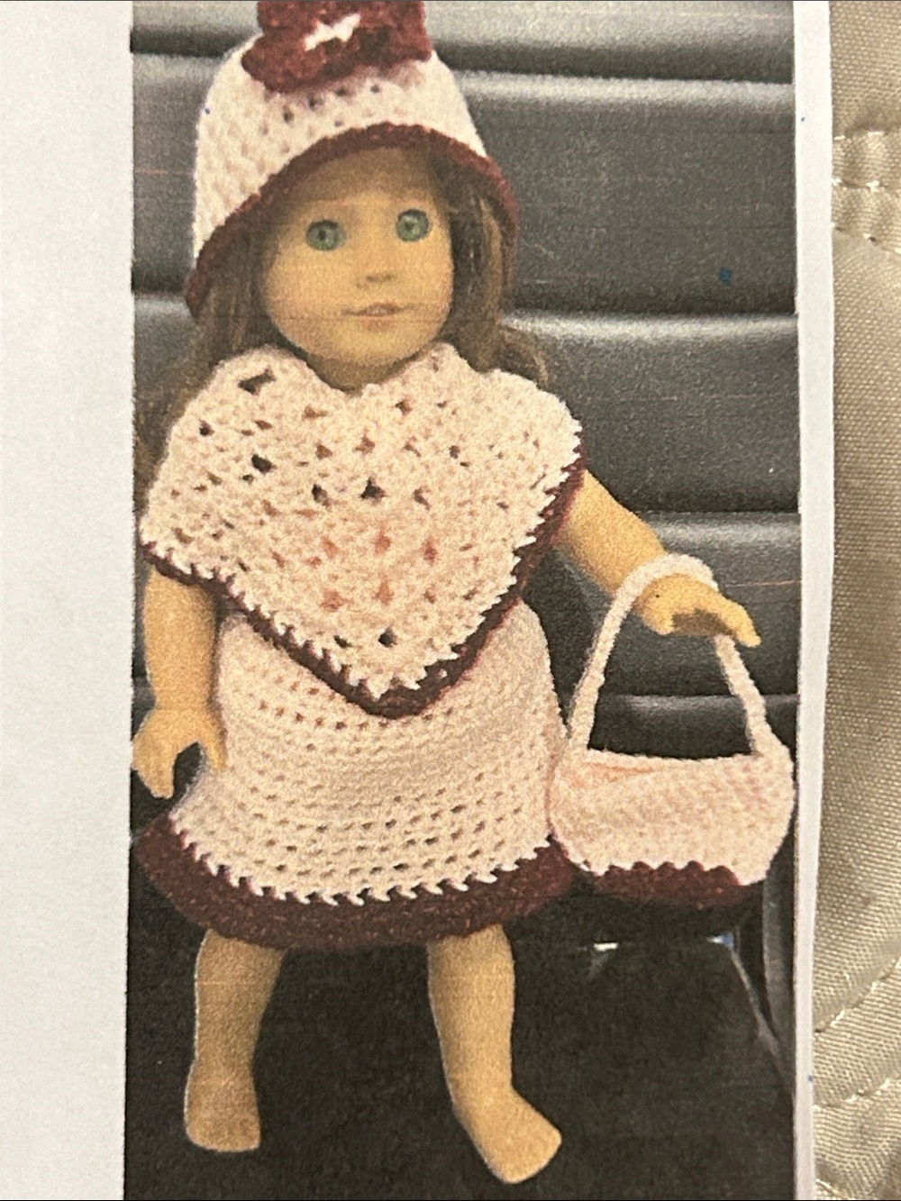 Handmade Pink & Brown Crochet Outfit for Kids' Doll
